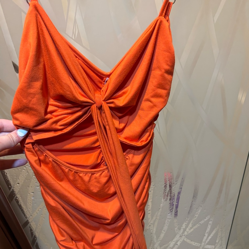 orange bodycon dress